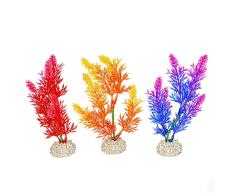 Aqua Della, Planta Artificial Colorida de plÃ¡stico Flexible ELODEA DENSA M - 25 cm, pie Resistente, Ofrece refugios y Lugares de reproducciÃ³n, Apto para acuarios y terrarios