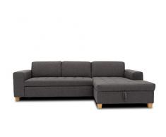 DOMO Collection Sugar SofÃ¡ esquinero con funciÃ³n de Dormir en Forma de L Esquina con Cama, Antracita, 266x162x80 cm