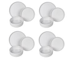 Vajilla de 12 piezas de gres, 4 plazas de mesa, Gourmet White