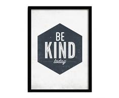 SuperStudio LO+DEMODA Cuadro con Marco, diseño Be Kind, 33 x 43 cm, 1.5x33x43 cm