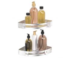 SXCDD Organizador de baño, esquina de ducha, armario de almacenaje, almacenamiento de artÃculos de tocador (plata 2 piezas)