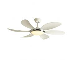 Wonderlamp Mary Ventilador de techo 24W LED Integrado 6 palas 3 tonos de luz. Mando a distancia incluido, Blanco