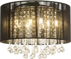GLOBO Plafonnier LED Chrome 29x40x40 cm Noir