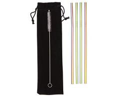 Premier Housewares 1405398 Pajitas reutilizables, Acero Inoxidable