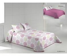 Pierre Cardin Flor Comforter Cama, PoliÃ©ster, Rosa, 205x135x3 cm