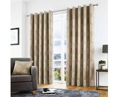 Curtina Helsinki - Cortinas Forradas con Ojales, 100% poliéster, Natural, 90 Width x 72 Drop (229 x 183cm)
