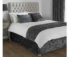 Paoletti. Mantón de Terciopelo Verona para Cama, poliéster, Pewter Grey, Matrimonio Grande