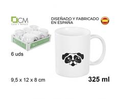 Cm 202548 Taza Mug Ceramica Blanca Decorada Carlino