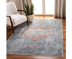 Safavieh Victoria Collection VIC904 - Alfombra Rectangular de Estilo Vintage, diseÃ±o Vintage, Color Azul Marino y Rojo, 122 x 183 cm para Sala de Estar, Dormitorio o Cualquier Espacio Interior