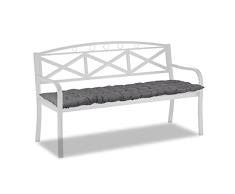 Relaxdays, 7 x 157 x 50 cm, cojÃn con Lazos, para Banco de jardÃn, palés, poliéster, Acolchado de Asiento, Color Gris, 7x157x50 cm