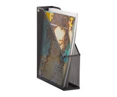 Relaxdays Organizador de Documentos para Escritorio, Metal, Negro, 31.5 x 7.2 x 25 cm