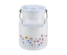 Riess, 0506-070 Country Edition Flower - Jarra de leche con tapa, 1,5 L, altura 19,2 cm, esmaltada, jarra de leche M.D. 1,5 L Flora