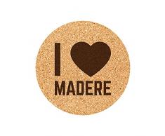 Juego de 6 Posavasos de Corcho Grabado I Love Madeira
