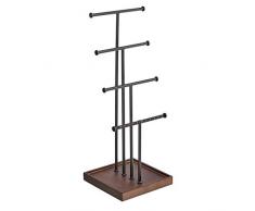 Amazon Basics - Joyero de cuatro pisos con forma de árbol, nogal/negro