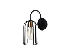 Aplique de pared, metal , negro, 13x25x33, casquillo E 27 Max 40 W
