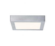 Paulmann Lunar plafón cuadrdo cromo mate de 22.5 x 22.5 cm 15.4W LED Integriert, 15.4 W, 22.5 x 3.8 x 22.5 cm