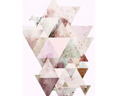 Komar Wandbild Von Triangles Red | Poster, Bild, Wohnzimmer, Schlafzimmer, Dekoration, Kunstdruck | ohne Rahmen | P100-30x40 fotomural, carbÃ³n