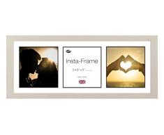 Inov8 21 x 20,32 cm Insta-Frame Marco para Instagram 3/de estampado a cuadros de fotos con paspartú blanco y negro con borde, 2 unidades, Gris