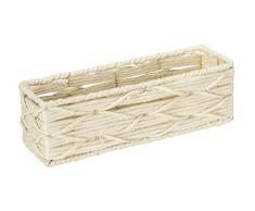 WENKO Badbox Vabriano - Cesta de mimbre para baño y oficina, 32 x 10 x 10 cm, estilo bohemio, color beige