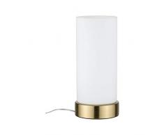 Paulmann 770.55 Pinja Touch 77055 - LÃ¡mpara de mesa (metal y cristal, mÃ¡x. 20 W, E14, 230 V), color blanco y latÃ³n