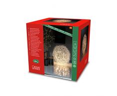 Konstsmide 3515-303 - Bola de alambre led (160 diodos de luz blanca cÃ¡lida, 4,5 V, para interiores, cable transparente)