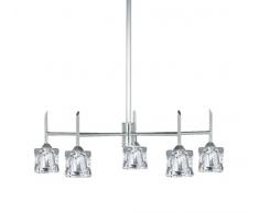 Searchlight Electric Ltd Ice Cube - Lámpara de techo con 5 luces (satinado cromado, 5 x 40 vatios, lámparas halógenas G9)