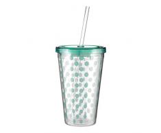 Premier Housewares 1405171 Mimo Spot - Vaso (450 ml, plástico AS, acrílico), diseño de flores