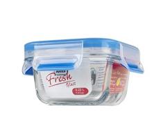 Zyliss ZE981036 Caja de almacenamiento cuadrada, vidrio, azul, 11 x 11 x 5.9 cm - 220 ml