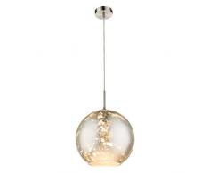 GLOBO Lámpara de Techo, diseño de zacate, Plateado, Norme