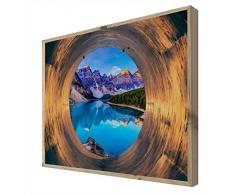 CCRETROILUMINADOS Lago Moraine Cuadro con Marco de Madera Retroiluminado, Metacrilato, Multicolor, 60 x 80