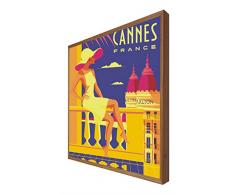Cuadro con Marco de Madera Retroiluminado Cannes: Serie Viajera