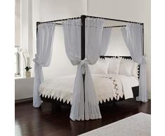Royale Home Juego de Dosel de Cama, poliÃ©ster, Gris Transparente, Regular