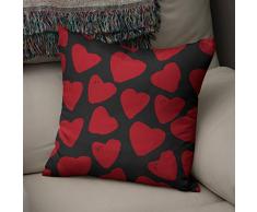 BonaMaison Fundas para CojÃnes, Negro Rojo Funda de Almohada Silla Oficina Cama Decorativa Moderna Decoración del Hogar Habitación, 43x43 Cm - Diseñado y Fabricado en TurquÃa