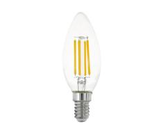 EGLO LED E14, bombilla clásica en forma de vela, foco vela para iluminación retro, 7 vatios (equivalente a 60 vatios), 806 lúmenes, blanco cálido, 2700k, Edison C35, à 3,5 cm