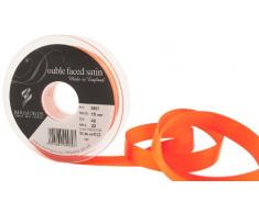 Cinta de satén a doble cara Berisfords 3501 de 20 m x 15 mm, color delicia de naranja