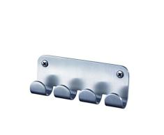 Haceka IXI Colgador con 4 Ganchos, Acero Inoxidable, Gris, 5.85x2.6x14.3 cm
