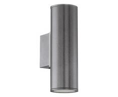 EGLO Riga iluminación de pared Apto para uso en interior Antracita GU10 3 W - Lámpara (Cepillado, 2 bombilla(s), 3 W, GU10, 3000 K, Antracita)