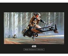 Komar Wandbild Von Star Wars Classic RMQ Endor Speeder | Kinderzimmer, Jugendzimmer, Dekoration, Kunstdruck | ohne Rahmen | WB138-40x30 fotomural, carbÃ³n
