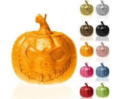 Candellana Vela de Halloween Calabaza | Altura: 9,5 cm | Naranja | Tiempo de Consumo: 54h | Halloween | Hecho a Mano en la UE
