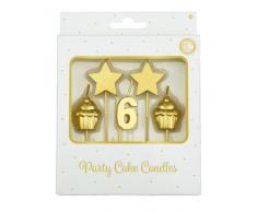 Velas para tartas de cumpleaÃ±os, 6 aÃ±os