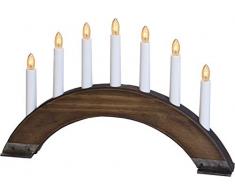 Best Season 24-36 Viking Bow - Candelabro con 7 puntos de luz (madera y metal, 27 x 42 cm), color marrón oscuro