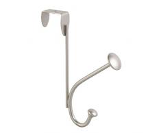 InterDesign - Pello - Gancho Doble para Colgar sobre Perfil de Puerta - Satinado