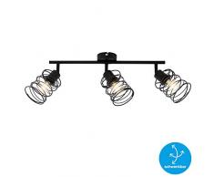 Briloner Leuchten Foco 3 Luces, lÃ¡mpara de Techo Retro, Vintage, focos giratorios, Acero Negro, 3xE14, mÃ¡x. 40 vatios, Metal