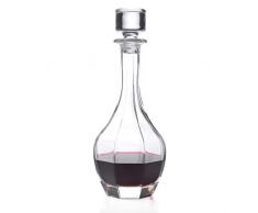 RCR Decantador de Vino Redondo Alto de Cristal Luxion Chic 1 litro. Modelo: 51556020006, Unisex Adulto, Transparente, 1 L