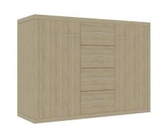 vidaXL Aparador de Roble Sonoma 88 x 30 x 75 cm Agglomeado
