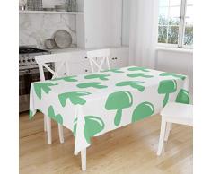 Bonamaison DecoraciÃ³n de Cocina, PoliÃ©ster, Antimoho, Secado rÃ¡pido, Impermeable, Mantel, Verde petrÃ³leo, Blanco, 140 x 160 Cm - DiseÃ±ado y Fabricado en TurquÃ­a