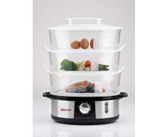 Girmi VP26 vaporizador 3 Cesta(s) Negro, Plata Independiente 750 W - Vaporera (3 Cesta(s), Negro, Plata, Independiente, Giratorio, Frente, De plÃ¡stico, Acero Inoxidable)