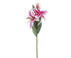 Aufora - Flor de Lirio Artificial, Color Rosa, Blanco, 100 cm