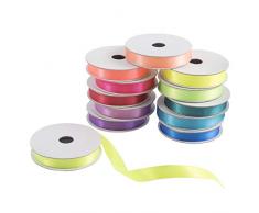 Trimits - Cinta de raso (10 mm x 2 m, 12 unidades, 10 mm x 2 m)