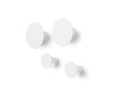 blomus Lily White - Perchero de Pared (4 Unidades), Color Blanco